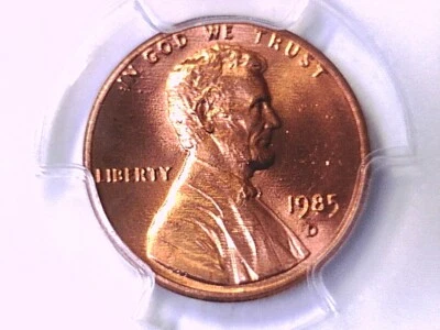 1985 D Lincoln Memorial Cent PCGS MS 67 RD 37086578 - Image 1 of 3