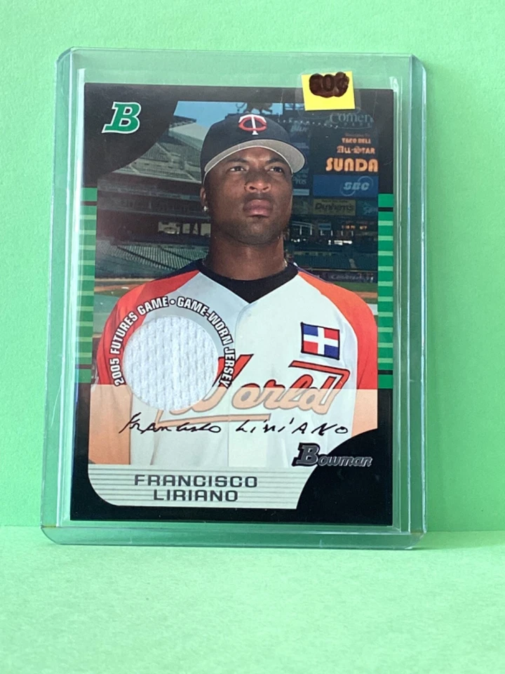 Tarjeta parche camiseta Francisco Liriano 2005 Bowman game warren Foto 1 de 1
