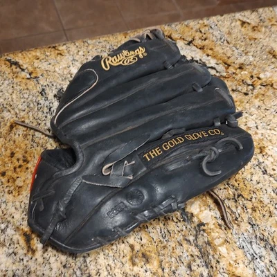 RAWLINGS The Gold Glove CO Series Black Leather Baseball Glove GG209B 11.5" - Imagem 1 de 4