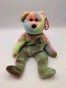 Ty Beanie Baby - PEACE the Ty-Dyed Bear (8,5 pulgadas) NUEVO MWMTs juguete de peluche - Imagen 1 de 6