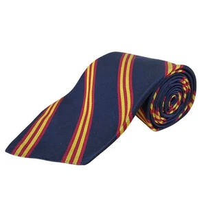 Vintage Brooks Brothers Navy & Yellow Striped Silk Blend Tie Woven In England - Picture 1 of 7