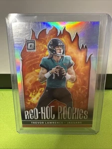 2021 Panini Donruss Optic Trevor Lawrence Red Hot Rookies Silver Prizm RC - Picture 1 of 2