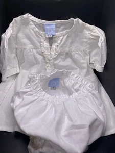 Mädchen Bella Bliss 2-teiliges weißes Kleid und Windelhülle Größe 2 Spitzenbesatz - Bild 1 von 4