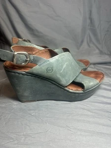 Damen Sommer Leder Knöchelriemen Plateau Keilabsatz Sandalen geboren Handarbeit Footwea - Bild 1 von 22