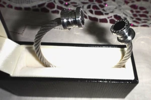 Retro & Unisex Bvlgari 5mm Cable Style Calf Bracelet Classic Size Small - Picture 1 of 13