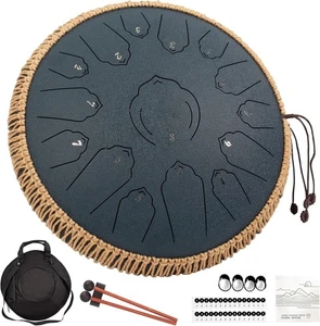 Steel Tongue Drum 15 Notes 14 Inch D-Key Panda Balmy Drum Percussion Instrument - Picture 1 of 12