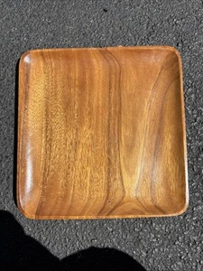 Set Of Five Square Serving Plate Acaciaware Wood - 12". Set Of 5 - Picture 1 of 3