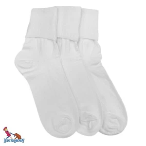 Buster Brown Womens 100% Cotton Socks Fold Over Bobby Socks Ankle Socks, 3 Pairs - Picture 1 of 18