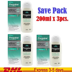 3xPregaine Clear Gel Shampoo Prevent Hair Loss Solution Remove Excess Oil 200ml - Picture 1 of 12