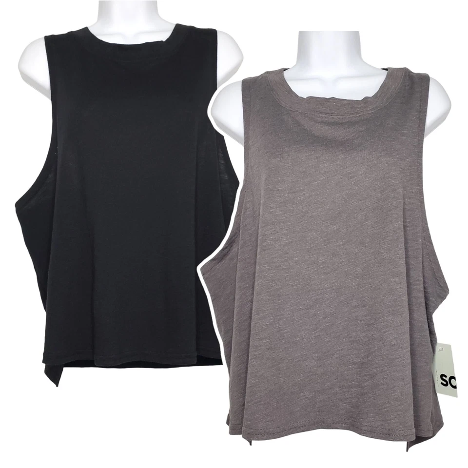 Sonoma Lote de 2 Camisetas sin Mangas Musculares Entrenamiento Ropa Activa Negra + Gris Juniors XL NUEVAS CON ETIQUETAS Foto 1 de 4