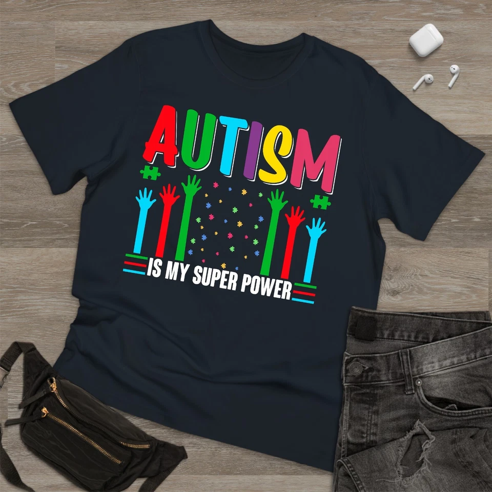 Autism my super power, Autism awareness TShirt Adult Kids Unisex Xmas Puzzle Tee - Image 1 of 3