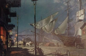 John Stobart New York, South Street 1882 (Excellent Condition) S/N Litho - Picture 1 of 1