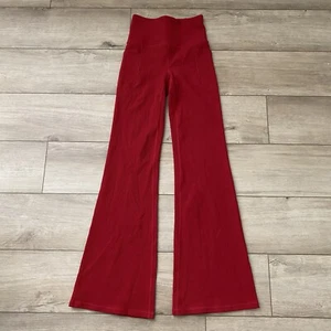 ATHLETA Salutation Stash Rib Flare red XS NWOT high Waist Pockets - Picture 1 of 5