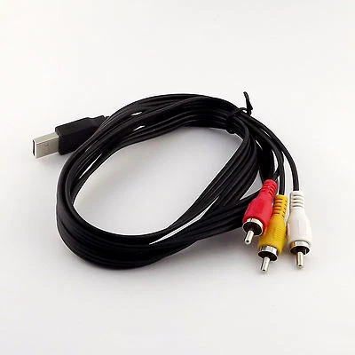 Audio Adapter 3 RCA Male to USB 2.0 Type A Male Video Television Cable 5Ft 1.5m - Image 1 of 4