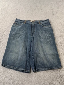 Pantalones Cortos De Colección Y2k Enyce Para Hombres 34 Sueltos Pierna Ancha Pantalones Cortos Azul Denim Lightning - Imagen 1 de 10