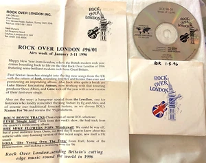 1/5/96 ROCK OVER LONDON (AOR) FEATURES LUSH, EG, AUTEURS,CREED, GENE, LEVELLERS - Picture 1 of 2