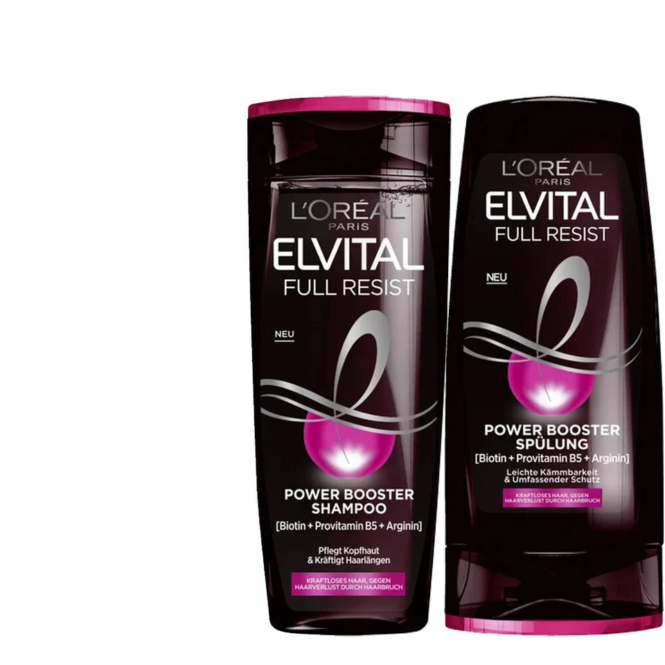 2tlg.Set Loreal Elvital Full Resist Power Booster Shampoo & Spülung Biotin B5 - Bild 1 von 1