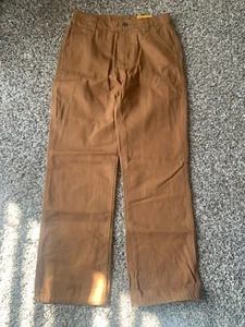 Youth Large 14 CARHARTT Loose Fit  Canvas  Bootcut Brown Work Pants Quilt Lined - Picture 1 of 6