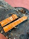 Bracelet de montre en cuir cuir peau de crocodile orange 18 mm/24 mm