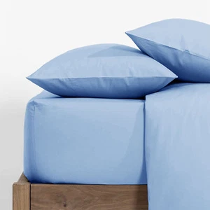 Perfect For Winter Night Sky Blue Egyptian Cotton Duvet Set Solid Single Size - Picture 1 of 5