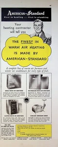 1951 American Standard Finest Heating and Air Conditioners Vintage 50s Print Ad - Picture 1 of 1