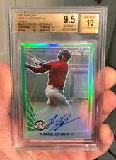 2015 LEAF 25th RAFAEL DEVERS RC--GREEN #3/10--BECKETT--GEM MINT 9.5-AUTOGRAPH 10