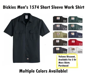 Dickies Men's Short Sleeve Work Shirt 1574 Multiple Colors Available - Picture 1 of 11