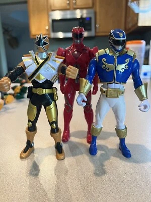 Power Rangers Lote de 3 Rojo/Azul/y Dorado Foto 1 de 4