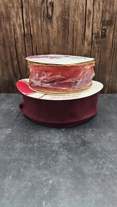 Vintage Lion Wired Ribbon Spools Ambre Red And Deep Red Set Of 2 - Picture 1 of 11