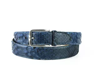 810 Mayura Cintura Python Azul Blu Cintura IN Pelle - Bild 1 von 2