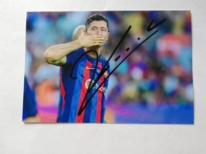 Robert Lewandowski + Bayern München Autogramm FC Barcelona Foto 2024/25 Polen D1 - Bild 1 von 1