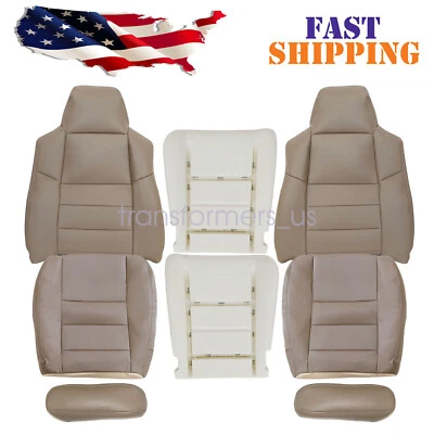 Funda de asiento delantera de cuero tostado/cojín de espuma para Ford Excursion Limited 2002-2005 Foto 1 de 4