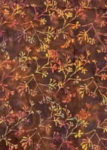 Braun Regenbogen Blumen Zweige Batik Stoff halber Yard 1,2 Yards x 1/2 Yard Quilt - Bild 1 von 1