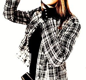 ZARA SHORT TWEED BLAZER JACKET COAT CARDIGAN PEARL BUTTON SIZE M OR L new - Picture 1 of 10
