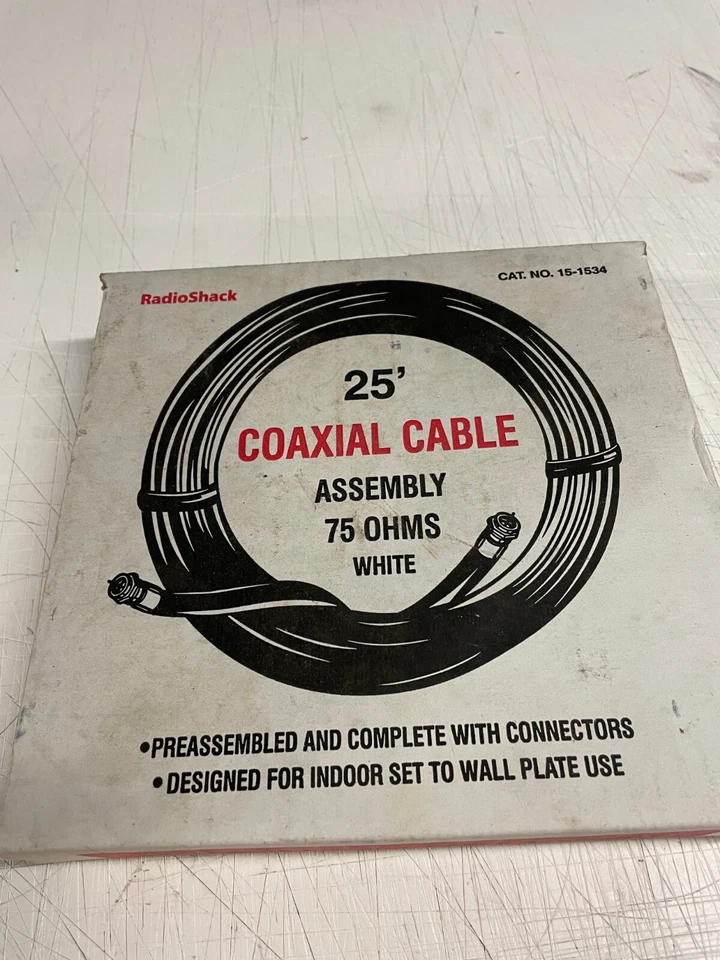 RadioShack Archer 15-1526 Pre-Assembled 50’ 75 Ohm Coaxial Cable Assembly - Image 1 of 1