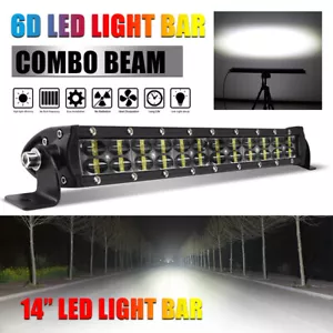 Dual Row 14inch 480W LED Light Bar Spot Flood Combo Work Car ATV SUV UTE 15" 16" - Picture 1 of 12