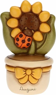 Vasetto Soprammobile con Girasole e Coccinella Auguri Thun - Immagine 1 di 4
