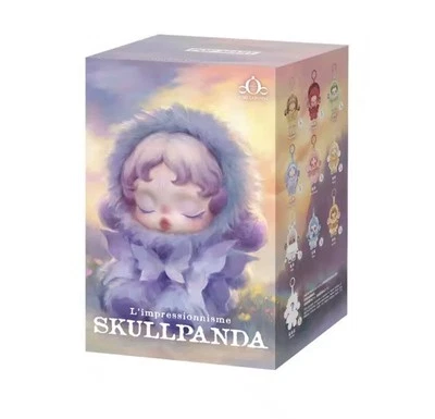 POPMART Pop Mart Skullpanda L Impressionnisme Plush Keychain 1 blind box New.