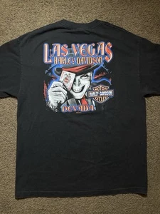 T-shirt Harley Davidson Wild Joker Las Vegas Nevada XL nera motociclista Y2K grunge - Foto 1 di 9