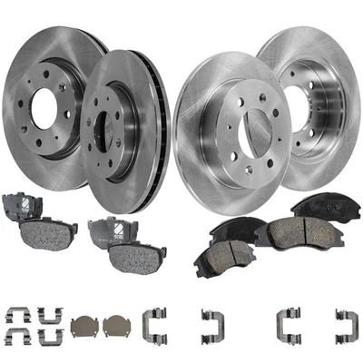 Kit de rotores e pastilhas de disco de freio dianteiro e traseiro para Kia Spectra5 Spectra 2004-2009 - Imagem 1 de 4