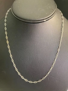 Collana catena maglia ovale piatta testurizzata Italia argento sterling .925 18” 2mm 2g - Foto 1 di 11