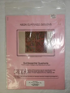 Neon Flamingo Designs Quintessential Quadrants Needlepoint Guide Chart Pattern - Picture 1 of 4