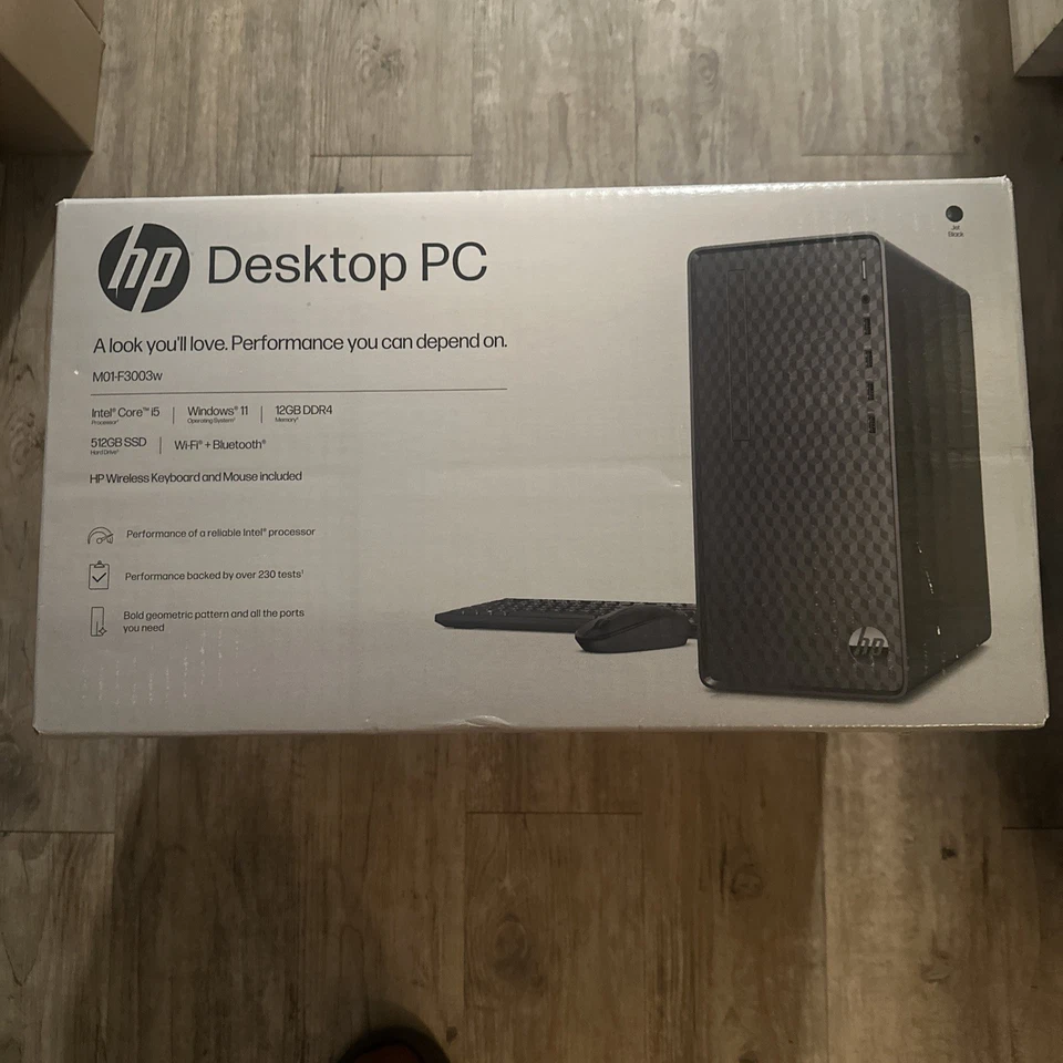 HP M01-F3003w Desktop PC Intel Core i5-13400 Windows 11 12GB Ram 512GB SSD -