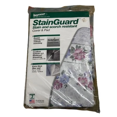 VINTAGE FLORAL Seymour StainGuard Ironing Board Cover Pad Stain Scorch Resistant - Image 1 of 4