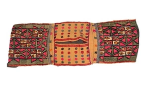 Tappeto artistico colorato vintage tessuto a mano una gobba cammello sella borsa tasche - Foto 1 di 9
