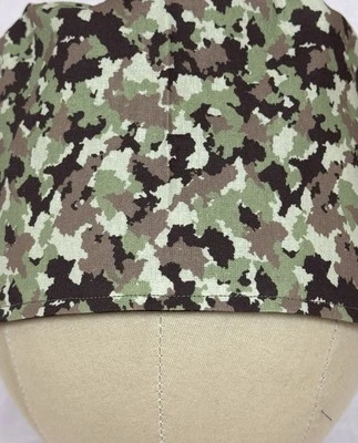 Men/Women Surgical Scrub Cap Lined Camo Camouflage Grays  100% Cotton - Image 1 of 3