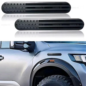 2pcs USA Metal American Flag Sticker Decal Emblem Bumper Car Truck Accessories - Picture 1 of 15