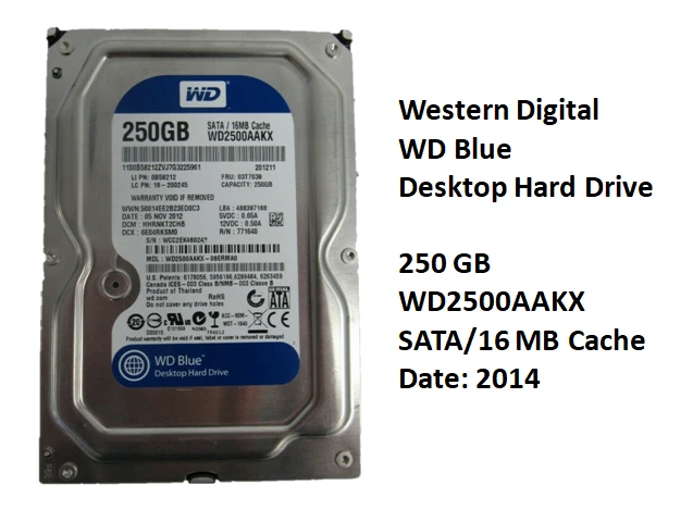 WD Blue Festplatte 250GB I WD2500AAKX SATA 16MB Cache I Desktop Hard Drive HDD - Bild 1 von 2