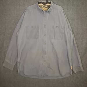 Mossy Oak Shirt Men's XL Gray/Blue Button Up Collared Longsleeve Ripstop - Picture 1 of 6