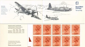 GB 1980 Yvert C 728b-1 £1 booklet Military Aviation Hurricane Wellington - Picture 1 of 1